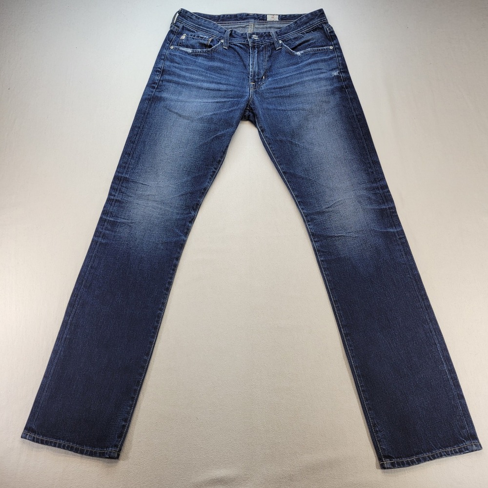 AG Adriano Goldschmied The Tellis Jeans Mens 31x34 Blue Straight Leg Dark Wash